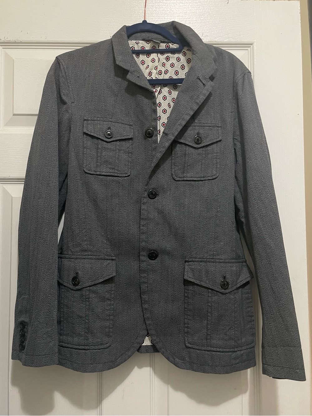Armani Exchange Men's Gray Textured Lightweight Shirt Jacket